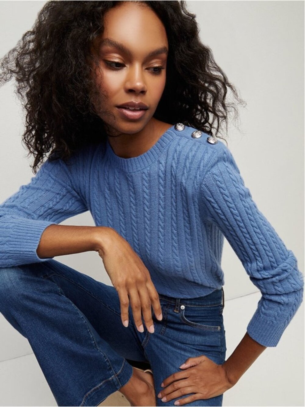 Veronica Beard Alder Cashmere Wool Pullover Sweater Size XS Blue Skylight